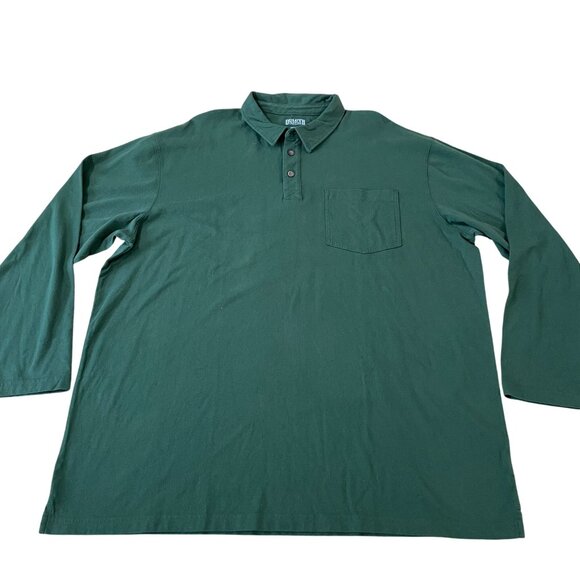 Duluth Trading Longtail T Polo Shirt Men's Size 2XL Green Cotton Long Sleeve - Picture 1 of 5